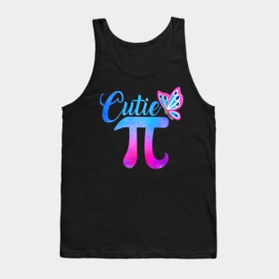 Cute & Funny Cutie Pi Math Pie Butterfly Math Pun Tank Top